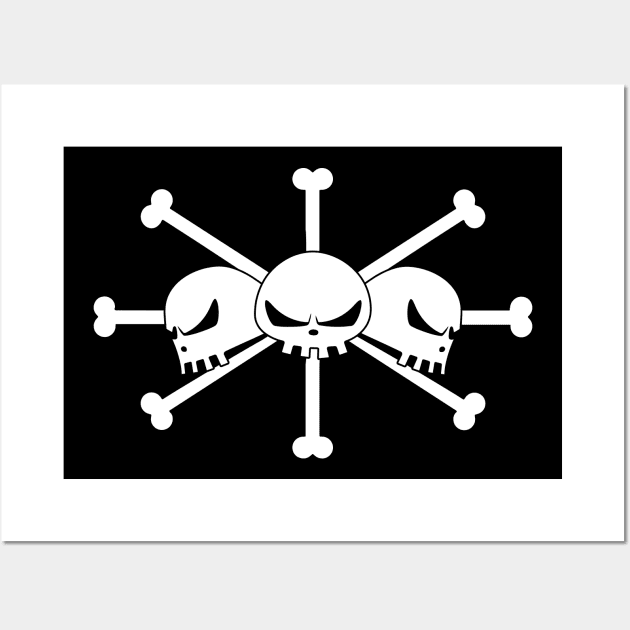 Kurohige Pirates Jolly Roger Wall Art by onepiecechibiproject